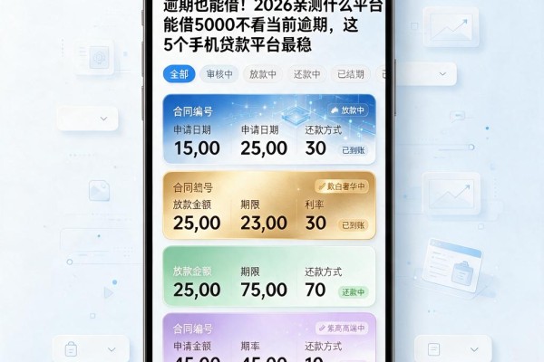 逾期也能借！2026亲测什么平台能借5000不看当前逾期，这5个手机贷款平台最稳
