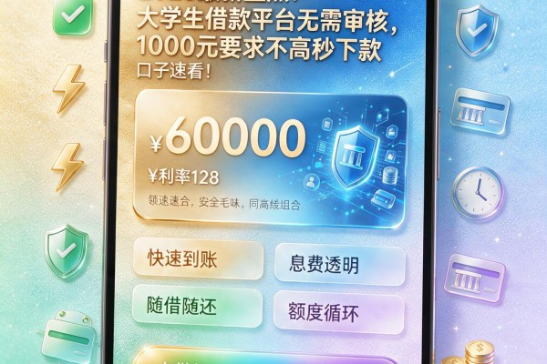 2026最新盘点！大学生借款平台无需审核，1000元要求不高秒下款口子速看