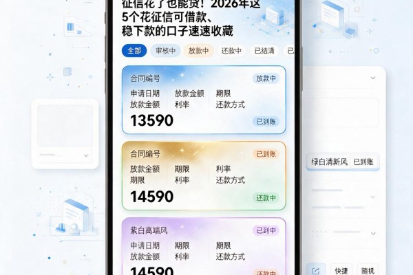 征信花了也能贷!2026年这5个花征信可借款、稳下款的口子速速收藏