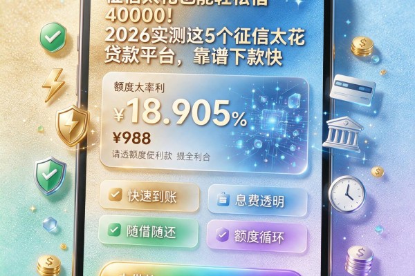 征信太花也能轻松借40000!2026实测这5个征信太花贷款平台,靠谱下款快