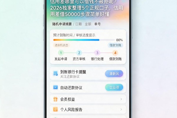 信用差哪里可以借钱不被拒呢？2026独家整理5个正规口子，信用差借50000步骤简单好懂