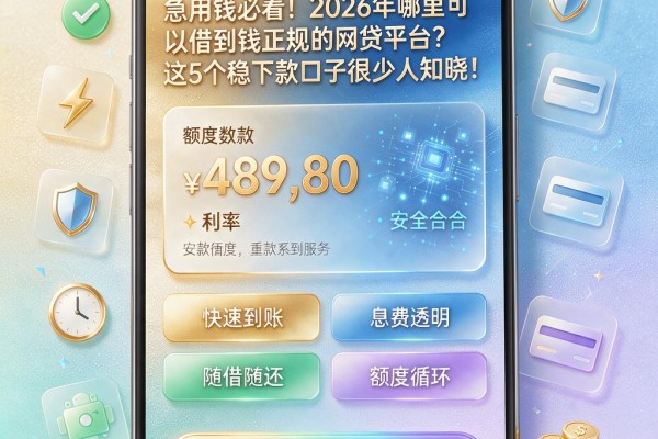 急用钱必看!2026年哪里可以借到钱正规的网贷平台?这5个稳下款口子很少人知晓!
