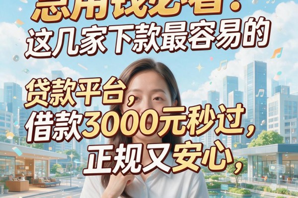 急用钱必看!这几家下款最容易的贷款平台,借款3000元秒过,正规又安心