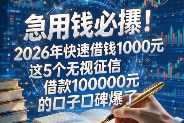 急用钱必看！2026年快速借钱1000元，这5个无视征信借款10000元的口子口碑爆了