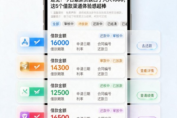 速览！今日最新贷款口子人人1000，这5个借款渠道体验感超棒