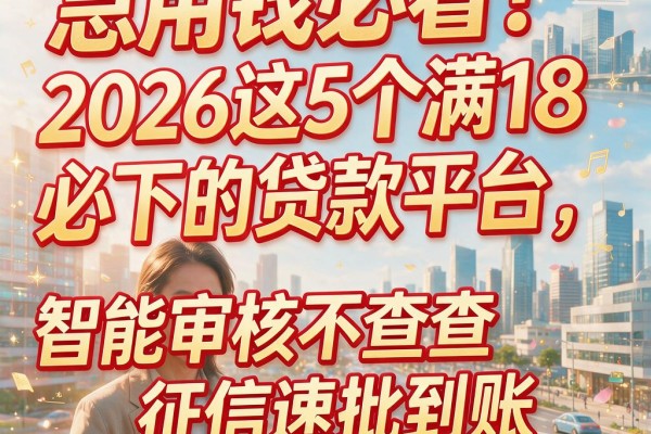 急用钱必看!2026这5个满18必下的贷款平台,智能审核不查征信速批到账
