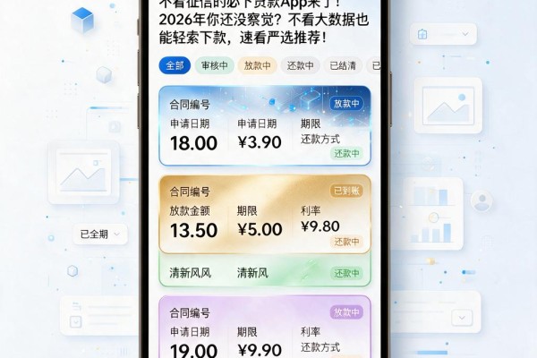 不看征信的必下贷款App来了!2026年你还没察觉?不看大数据也能轻松下款,速看严选推荐!