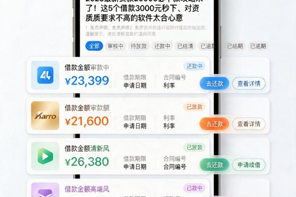 2026最新贷款20000必下款攻略来了!这5个借款3000元秒下、对资质要求不高的软件太合心意