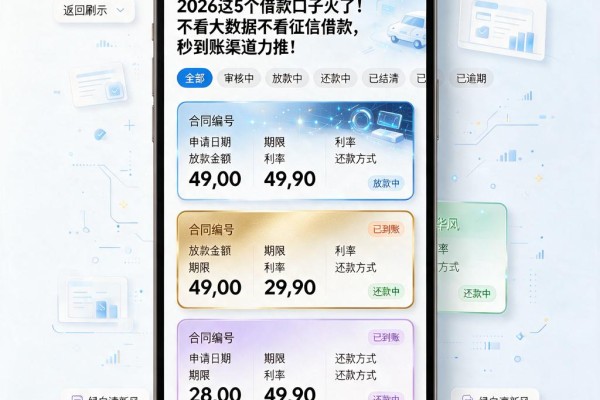2026这5个借款口子火了！不看大数据不看征信借款，秒到账渠道力推！