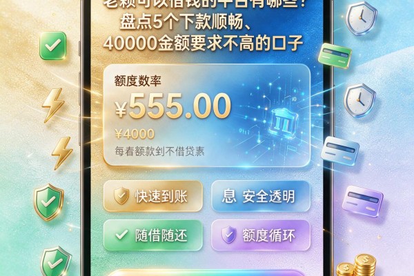 老赖可以借钱的平台有哪些？盘点5个下款顺畅、40000金额要求不高的口子