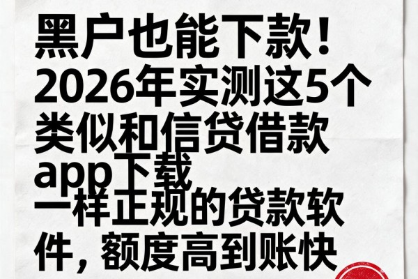 黑户也能下款！2026年实测这5个类似和信贷借款app下载一样正规的贷款软件，额度高到账快