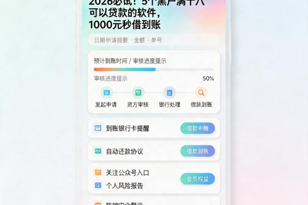 2026必试!5个黑户满十八可以贷款的软件,1000元秒借到账