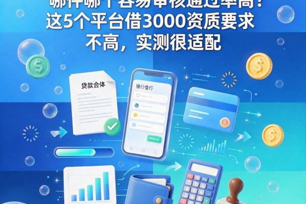 急需用钱必看!借款软件哪个容易审核通过率高?这5个平台借3000资质要求不高,实测很适配