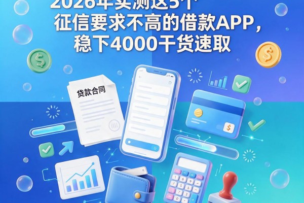 不看大数据秒下款!2026年实测这5个征信要求不高的借款APP,稳下4000干货速取