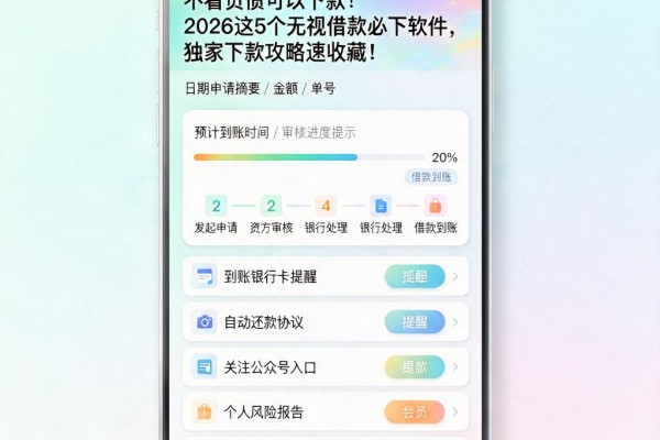 不看负债可以下款!2026这5个无视借款必下软件,独家下款攻略速收藏