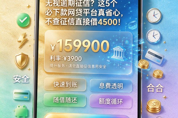 无视逾期征信？这5个必下款网贷平台真省心，不查征信直接借4500！