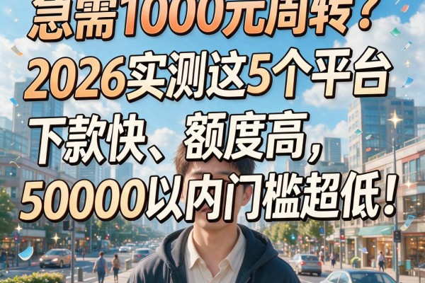 急需1000元周转?2026实测这5个平台下款快、额度高,50000以内门槛超低!