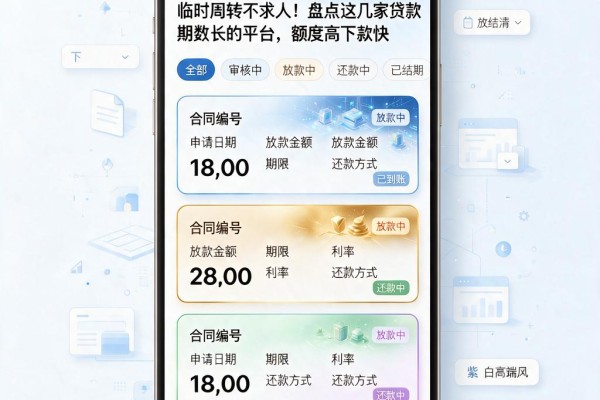 临时周转不求人!盘点这几家贷款期数长的平台,额度高下款快