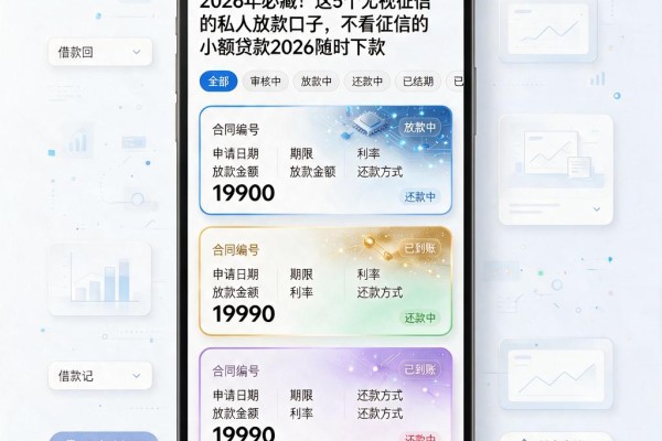 2026年必藏！这5个无视征信的私人放款口子，不看征信的小额贷款2026随时下款