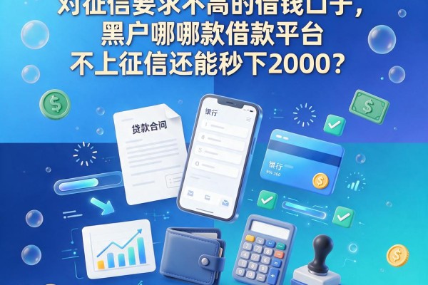 黑户必看!2026年这5个对征信要求不高的借钱口子,黑户哪款借款平台不上征信还能秒下2000?