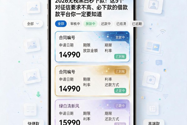 2026无视黑白秒下款!这5个对征信要求不高、必下款的借款平台你一定要知道