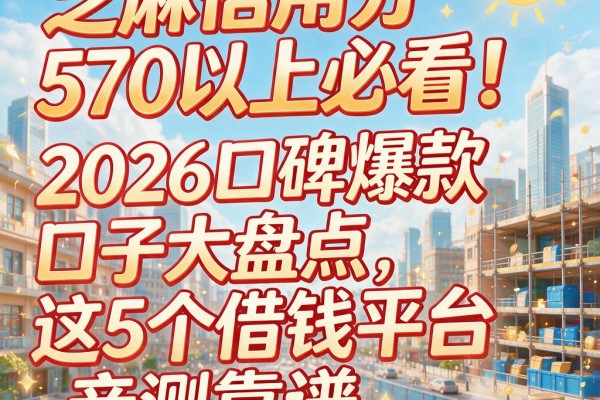 芝麻信用分570以上必看!2026口碑爆款口子大盘点,这5个借钱平台亲测靠谱