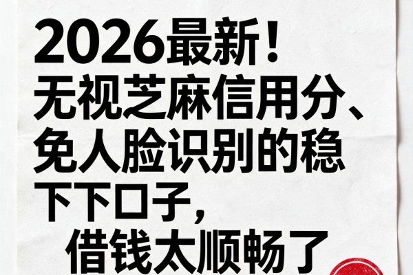 2026最新!无视芝麻信用分、免人脸识别的稳下口子,借钱太顺畅了