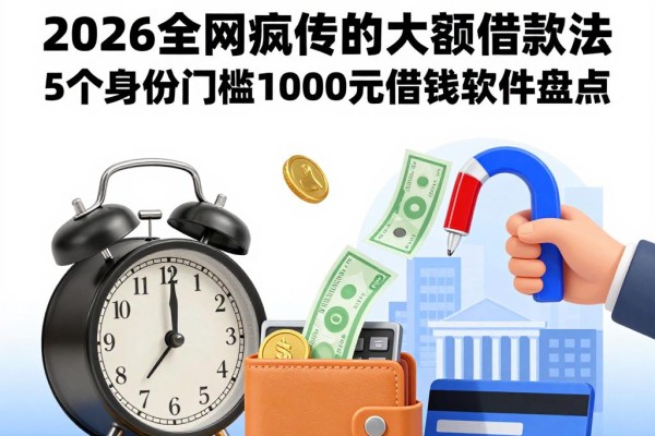 黑户不需要手机实名!2026全网疯传的大额借款法+5个身份门槛超低的1000元借钱软件盘点