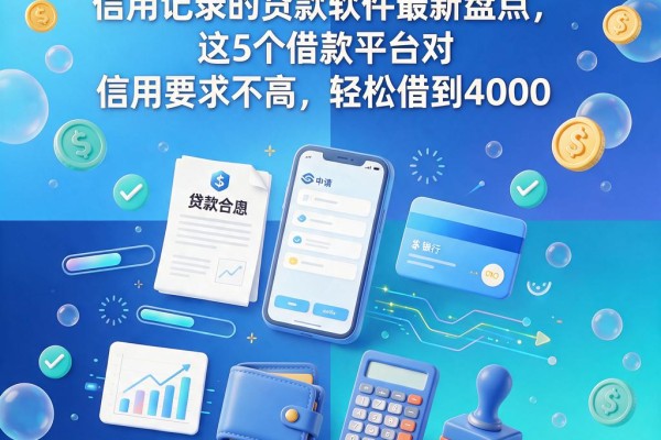 20岁必看!2026不看信用记录的贷款软件最新盘点,这5个借款平台对信用要求不高,轻松借到4000