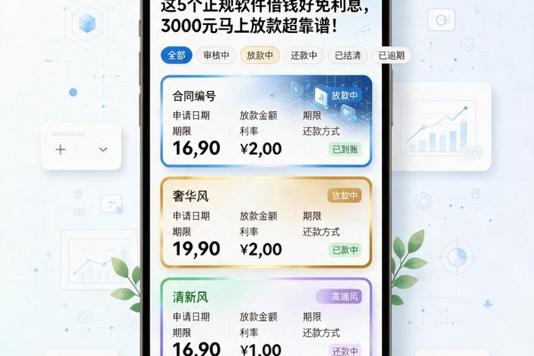 这5个正规软件借钱好免利息,3000元马上放款超靠谱!