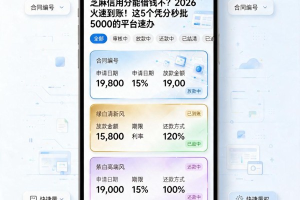 芝麻信用分能借钱不？2026火速到账！这5个凭分秒批5000的平台速办