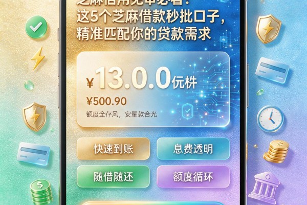 芝麻信用免审必看！这5个芝麻借款秒批口子，精准匹配你的贷款需求
