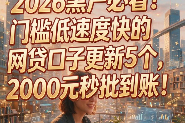 2026黑户必看！门槛低速度快的网贷口子更新5个，2000元秒批到账！