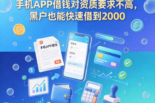 黑户必看!2026年这5个手机APP借钱对资质要求不高,黑户也能快速借到2000