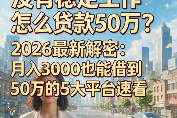 没有稳定工作怎么贷款50万?2026最新解密:月入3000也能借到50万的5大平台速看