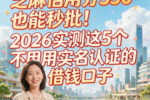 芝麻信用分550也能秒批!2026实测这5个不用实名认证的借钱口子