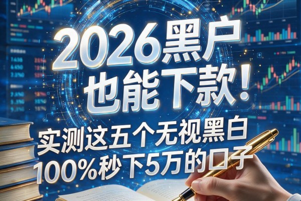 2026黑户也能下款！实测这五个无视黑白100%秒下5万的口子