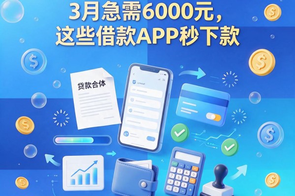 手机申请网贷就选这5个!3月急需6000元,这些借款APP秒下款