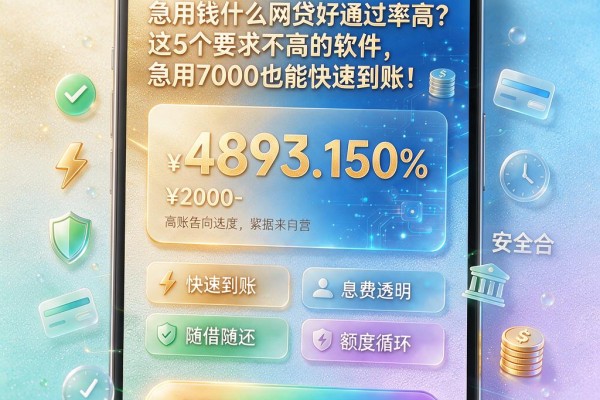 急用钱什么网贷好通过率高?这5个要求不高的软件,急用7000也能快速到账!