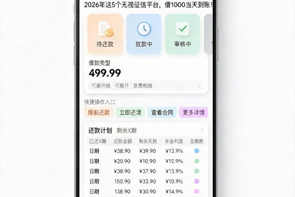秒下款不查征信的网贷速申攻略!2026年这5个无视征信平台,借1000当天到账