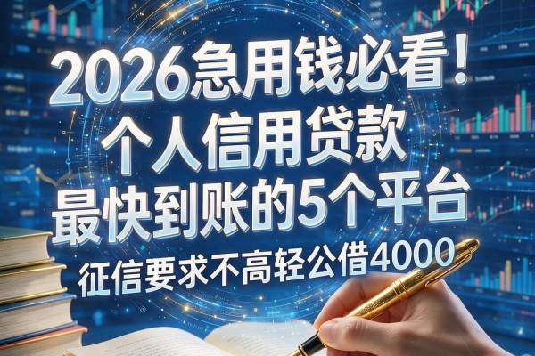 2026急用钱必看！个人信用贷款最快到账的5个平台，征信要求不高轻松借4000