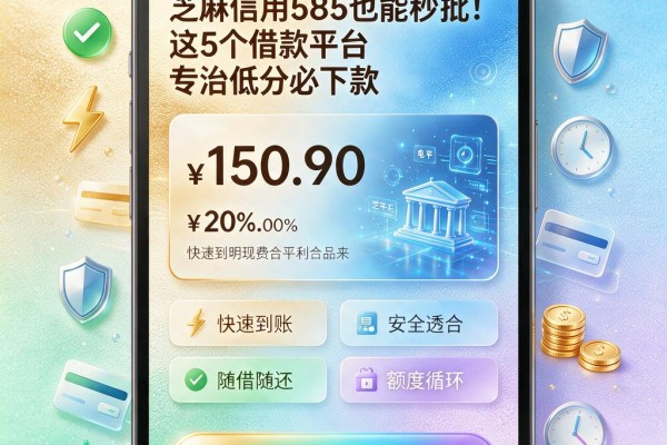 芝麻信用585也能秒批!这5个借款平台专治低分必下款