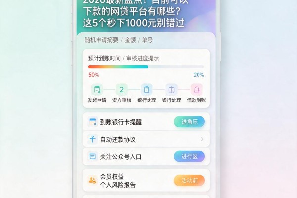 2026最新盘点！目前可以下款的网贷平台有哪些？这5个秒下1000元别错过
