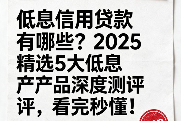 低息信用贷款有哪些?2025精选5大低息产品深度测评,看完秒懂!
