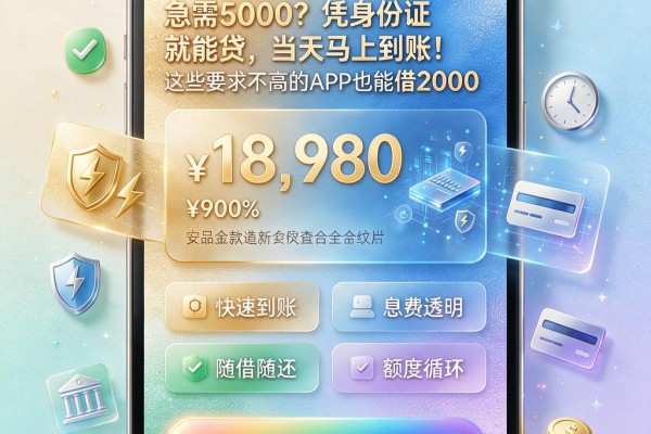 急需5000?凭身份证就能贷,当天马上到账!这些要求不高的APP也能借2000