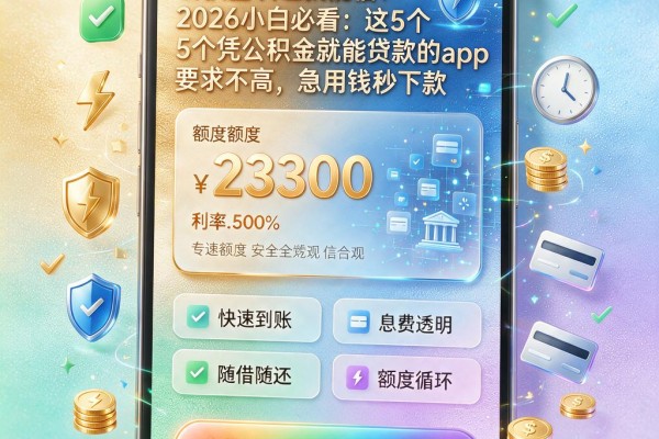 公积金认证就能借!2026小白必看:这5个凭公积金就能贷款的App要求不高,急用钱秒下款