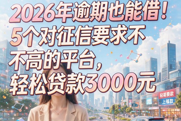 2026年逾期也能借!5个对征信要求不高的平台,轻松贷款3000元