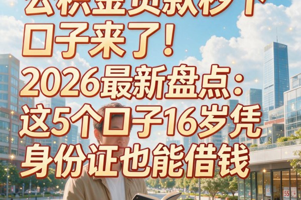 公积金贷款秒下口子来了!2026最新盘点:这5个口子16岁凭身份证也能借钱