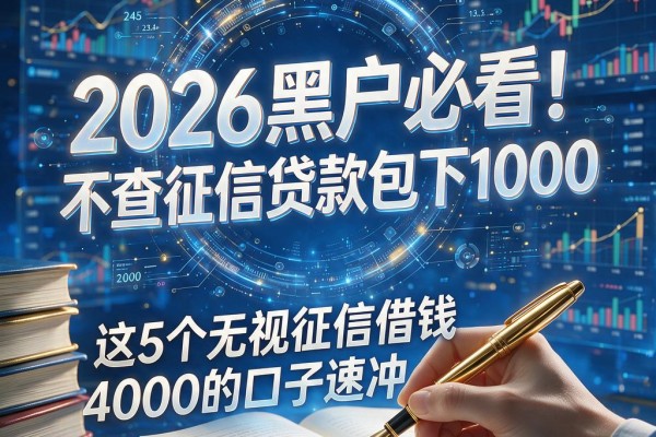 2026黑户必看！不查征信贷款包下1000，这5个无视征信借钱4000的口子速冲