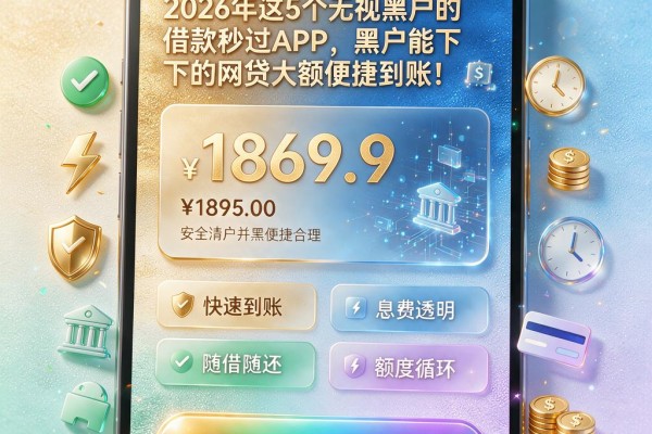 2026年这5个无视黑户的借款秒过APP，黑户能下的网贷大额便捷到账！